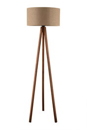 Opviq Lámpara de Pie de Madera Beige y Nogal